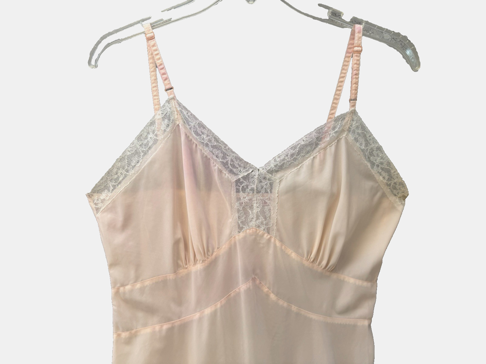 VTG Symphony Full Slip Dress Pink, Lace, Pink, Bust 36, Nylon Retro Sexy 1960’S