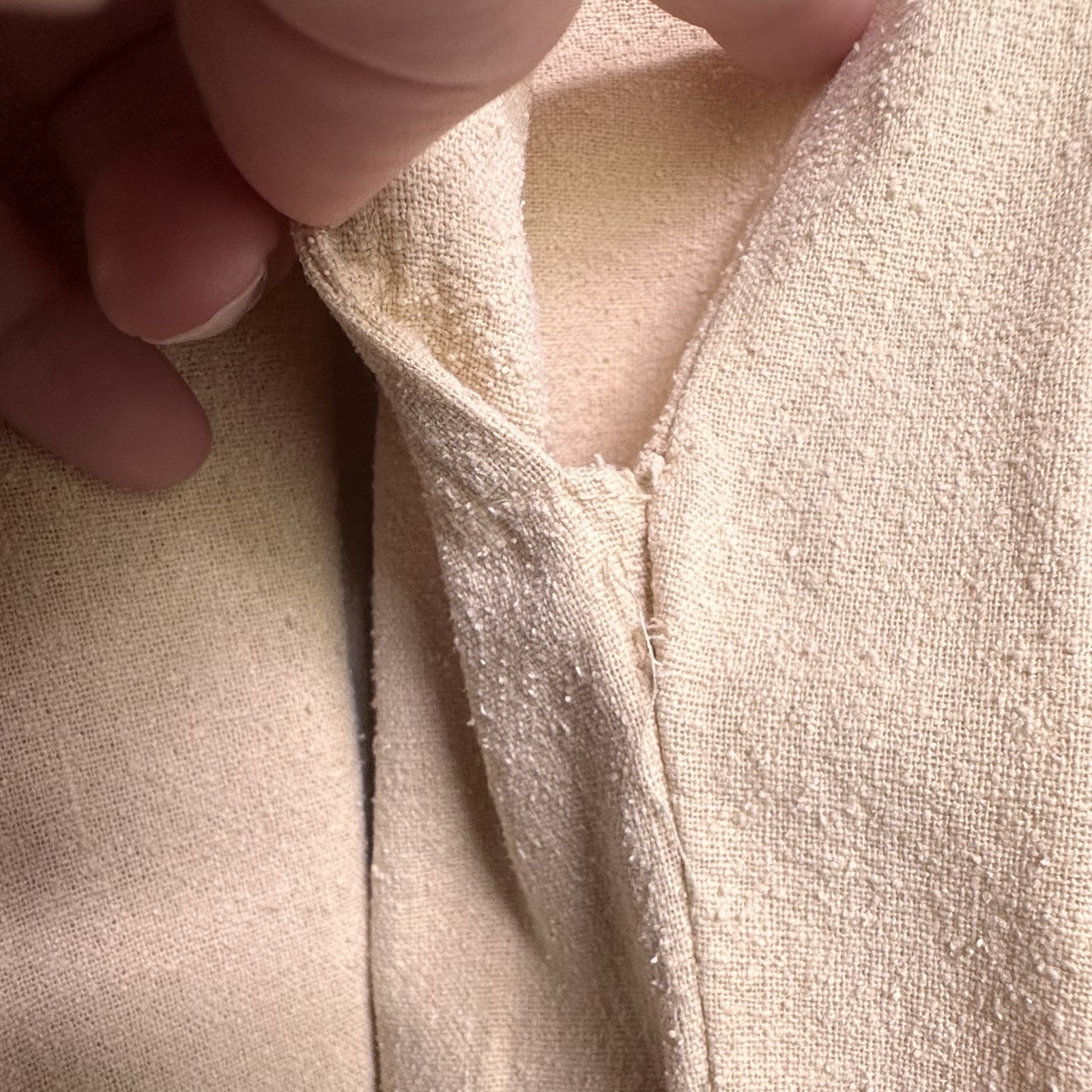 Vintage 90s Selene Sport 100% Raw Silk 2-Piece Pant Set Beige Minimalist Large
