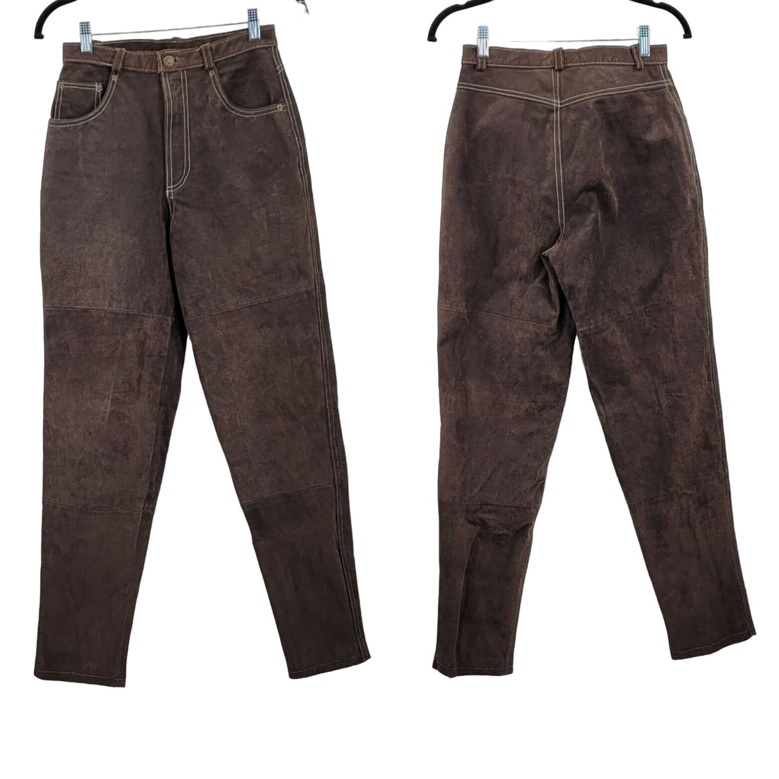 Vintage 80’s Forenza Leather Pants S Brown High Rise Tapered Moms Rodeo Western