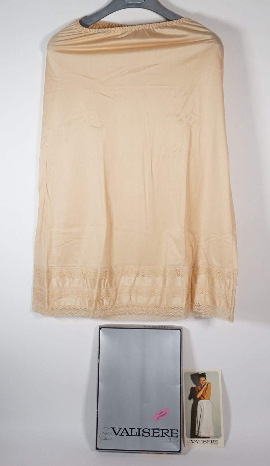 Vintage Valisere Paris Womens Underskirt Slip Dress Antelope Size 36 With Original Box