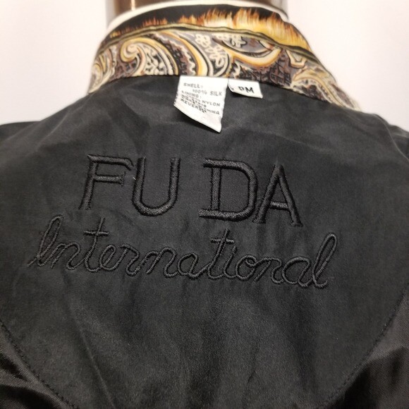 Vintage 80s Retro Fuda Silk Animal Print Tiger Cheetah Leopard Bomber Jacket Md