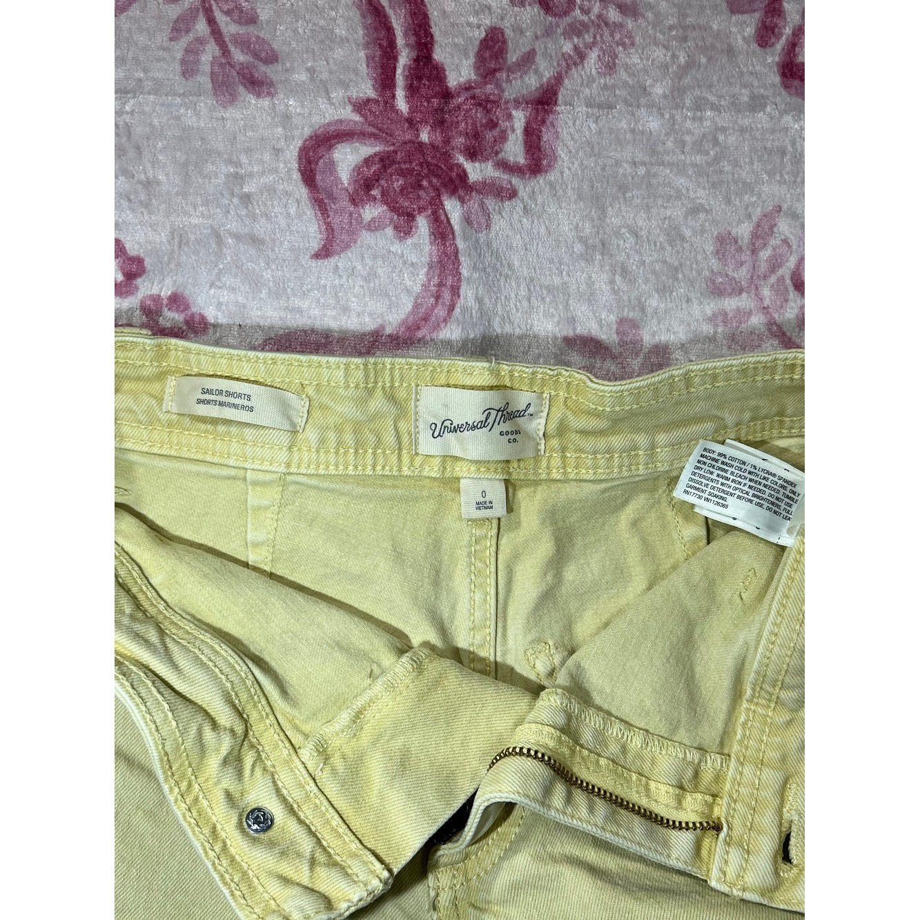 Universal Thread Yellow High Waist Denim Sailor Shorts