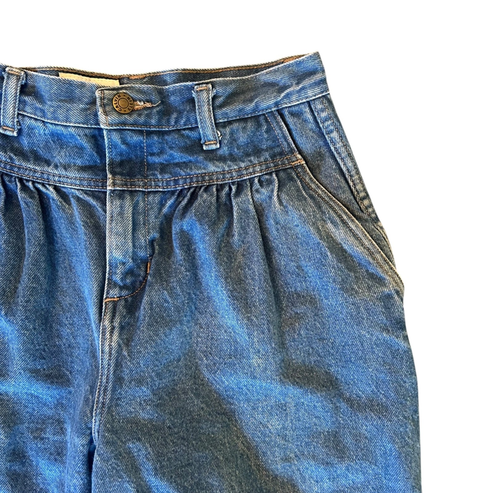 Vintage Calvin Klein Pleated Ultra High Rise Balloon Denim Jeans USA 6