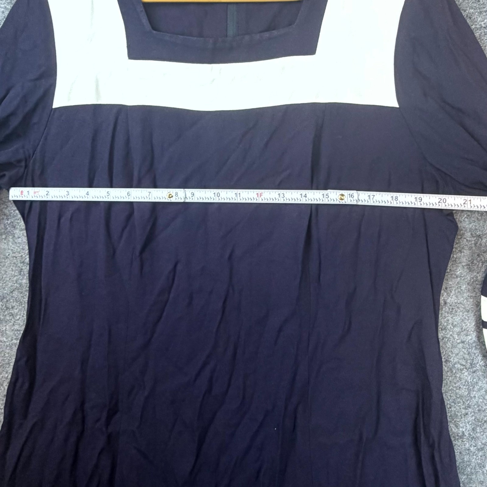 Vintage Betsy’s Things Dress Women 6 Navy Blue Nautical Old Money Preppy Coastal