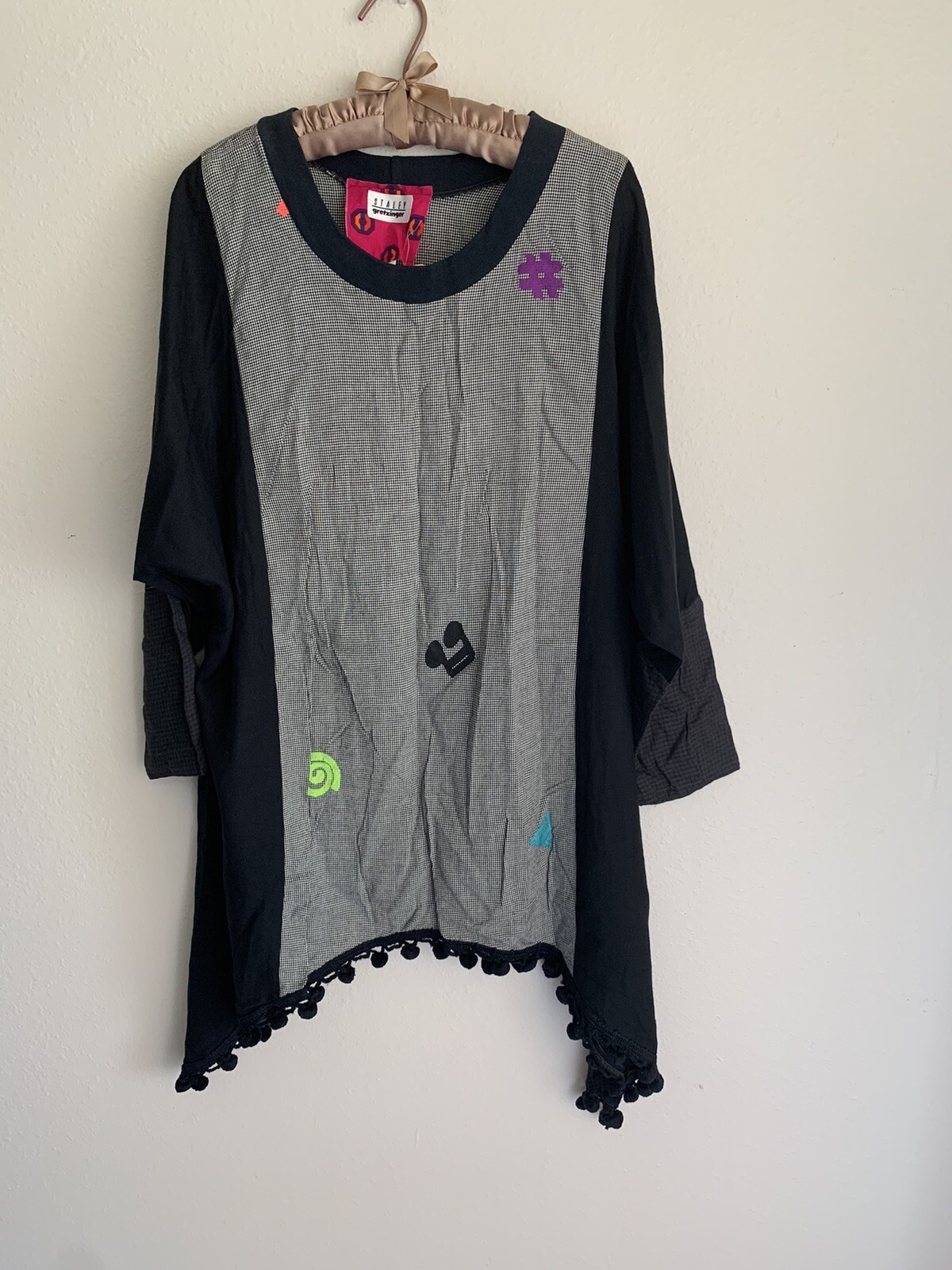 NWT Vintage Staley Gretzinger Avant Garde Tunic Top Oversized Hygge 80s Art NYC