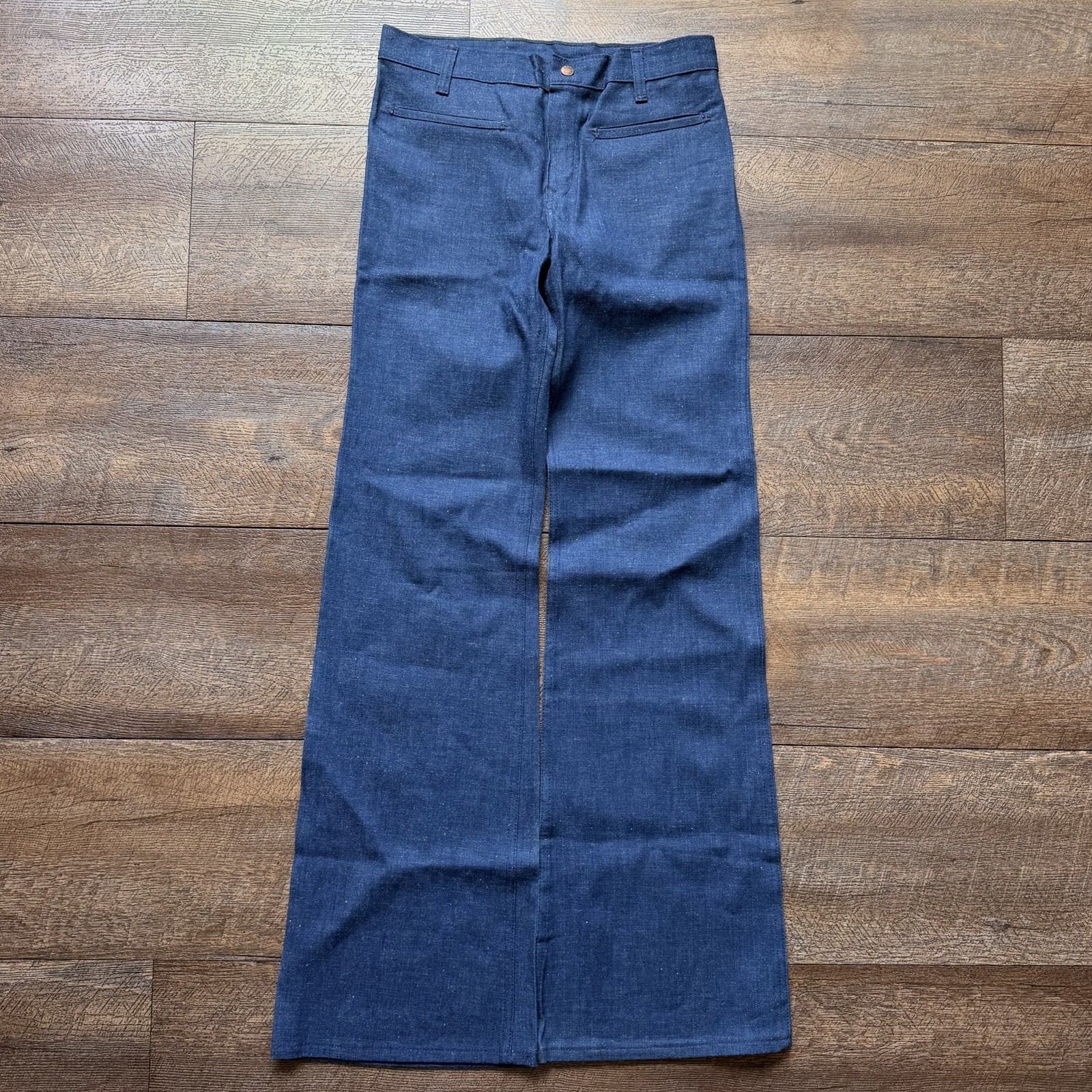 NWT Vintage 1970’s Womens 29” Cheap Jeans Deadstock 100% Cotton Blue Flare Jeans