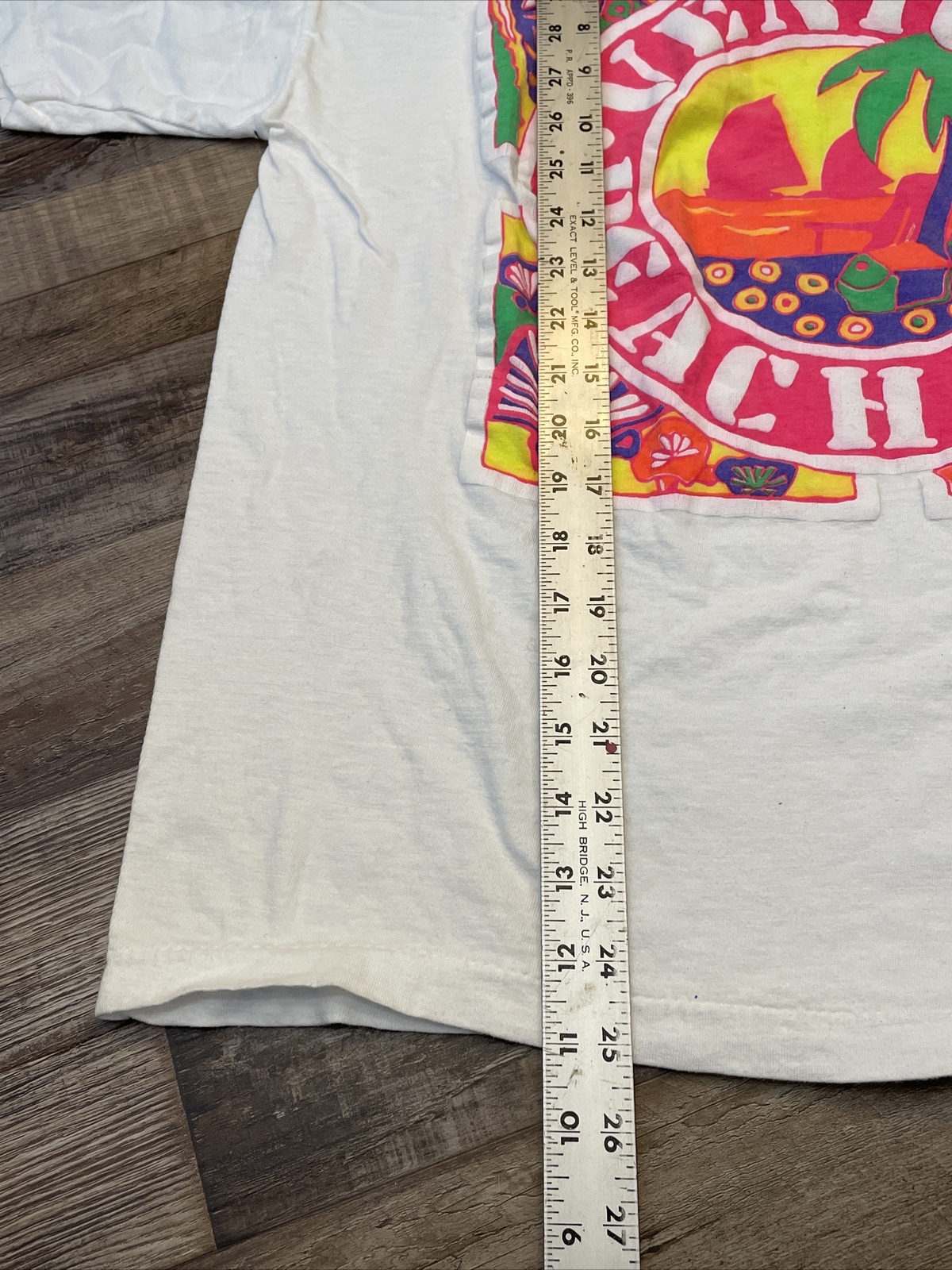 Vintage Venice Beach California Tshirt Neon Bright Single Needle Stitch White L