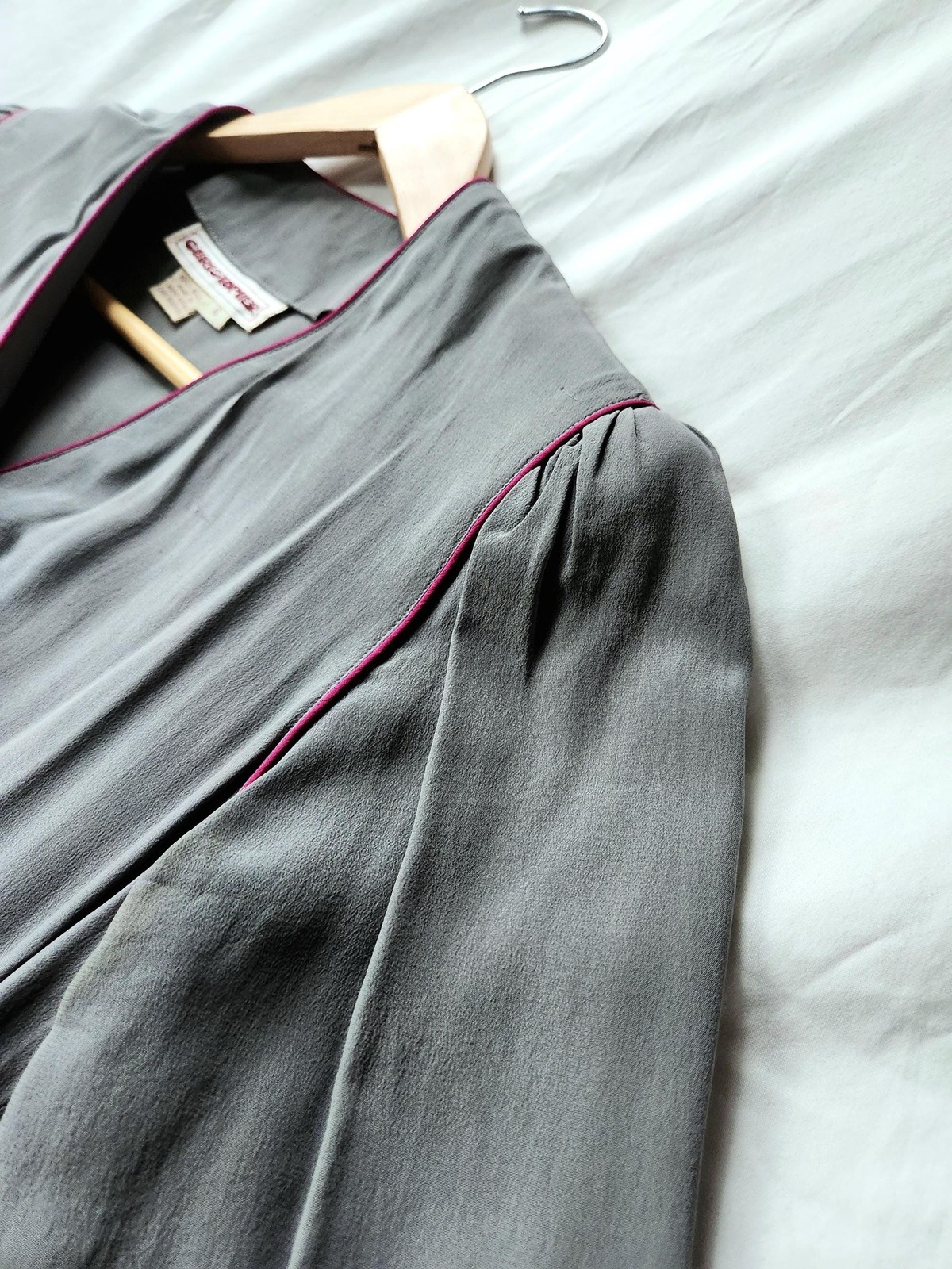 1970s 100% Silk Midi Wrap Dress: Vintage A-line Secretary Dress, 6