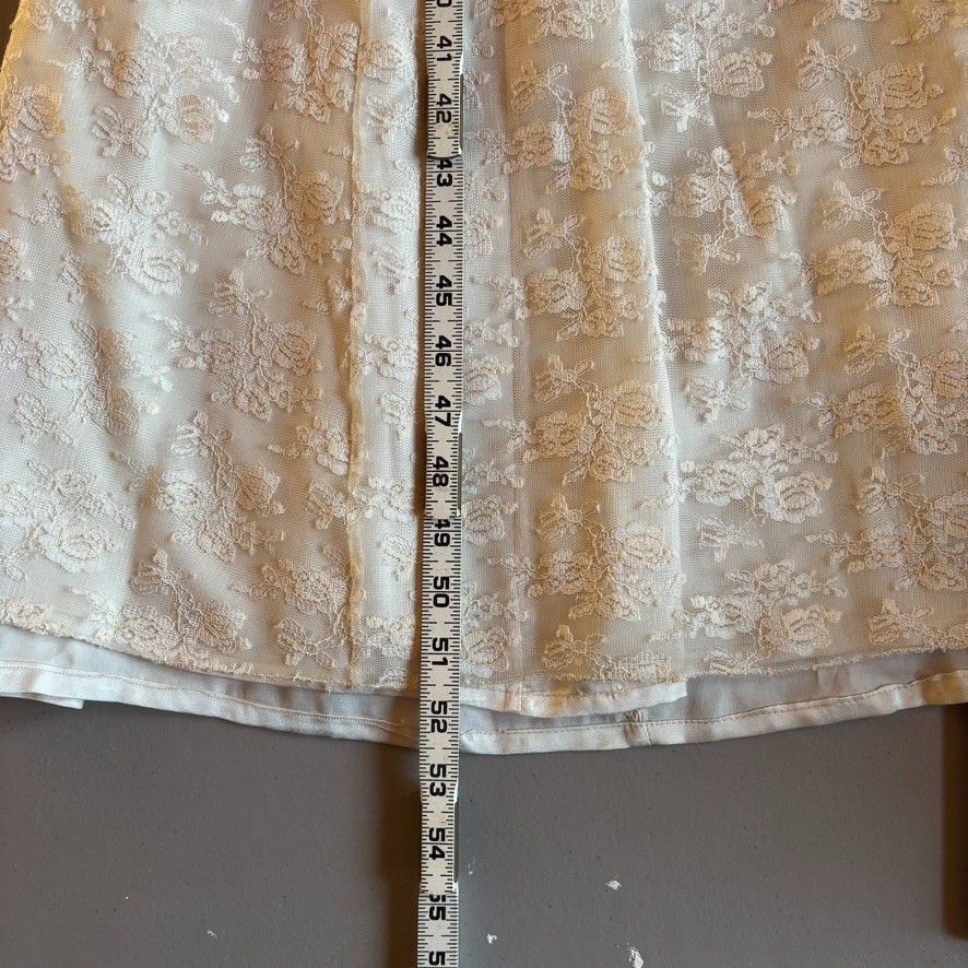 Vintage 1970s Handmade Wedding Dress Ivory Lace Edwardian Revival Cottagecore