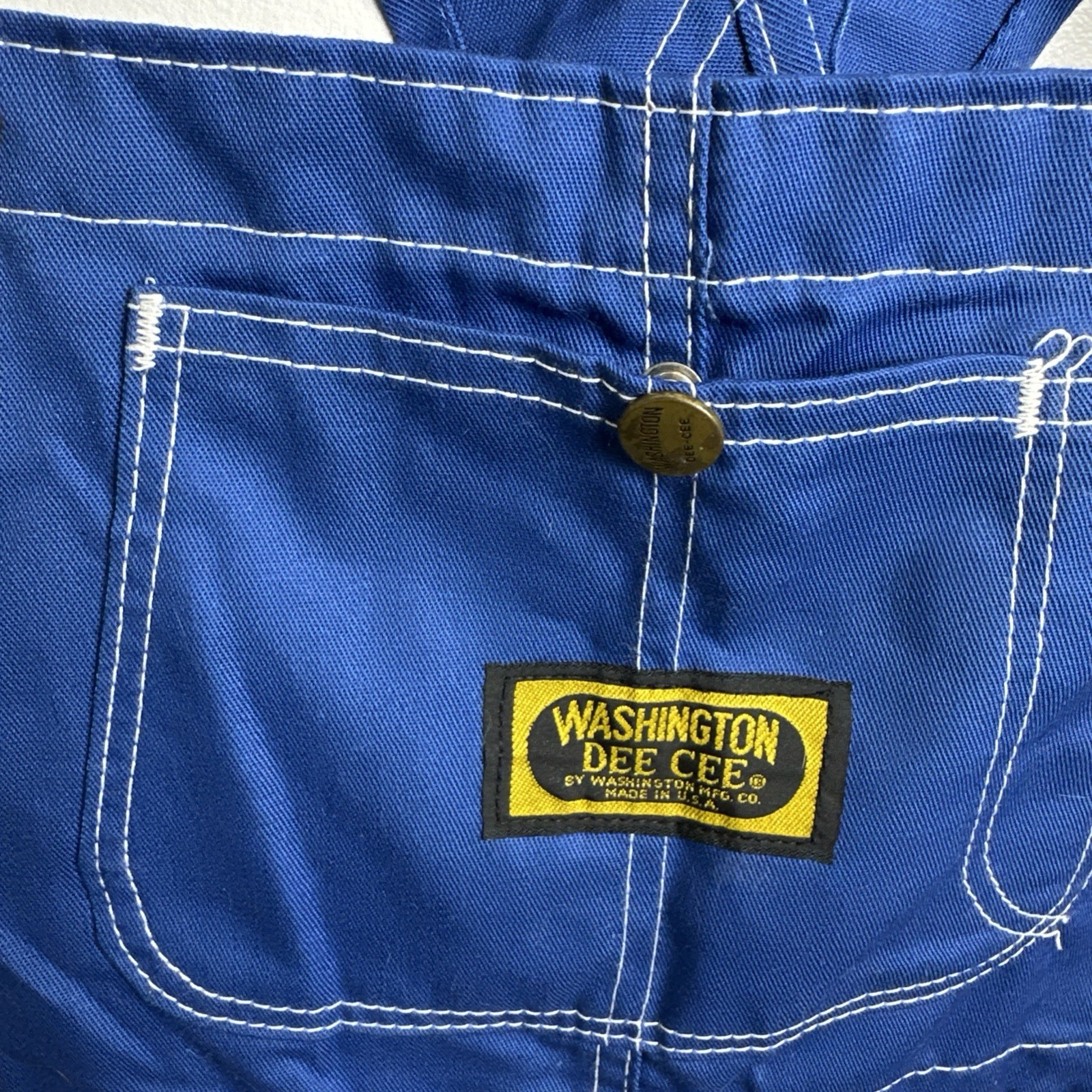 Vintage Deadstock Washington Dee Cee Overall Shorts Blue Size 9 Made in USA