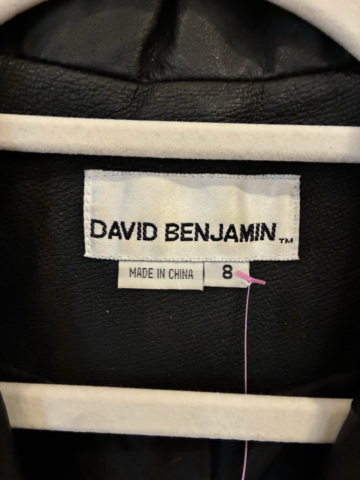 Vtg David Benjamin Jacket Leather Fitted Bolero Style Studded Collar Sz 8 EUC