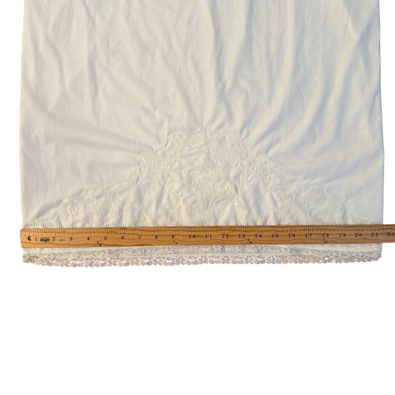 1960s Movie Star Full Slip White Nylon Tricot Lace Trim Sz Large USA