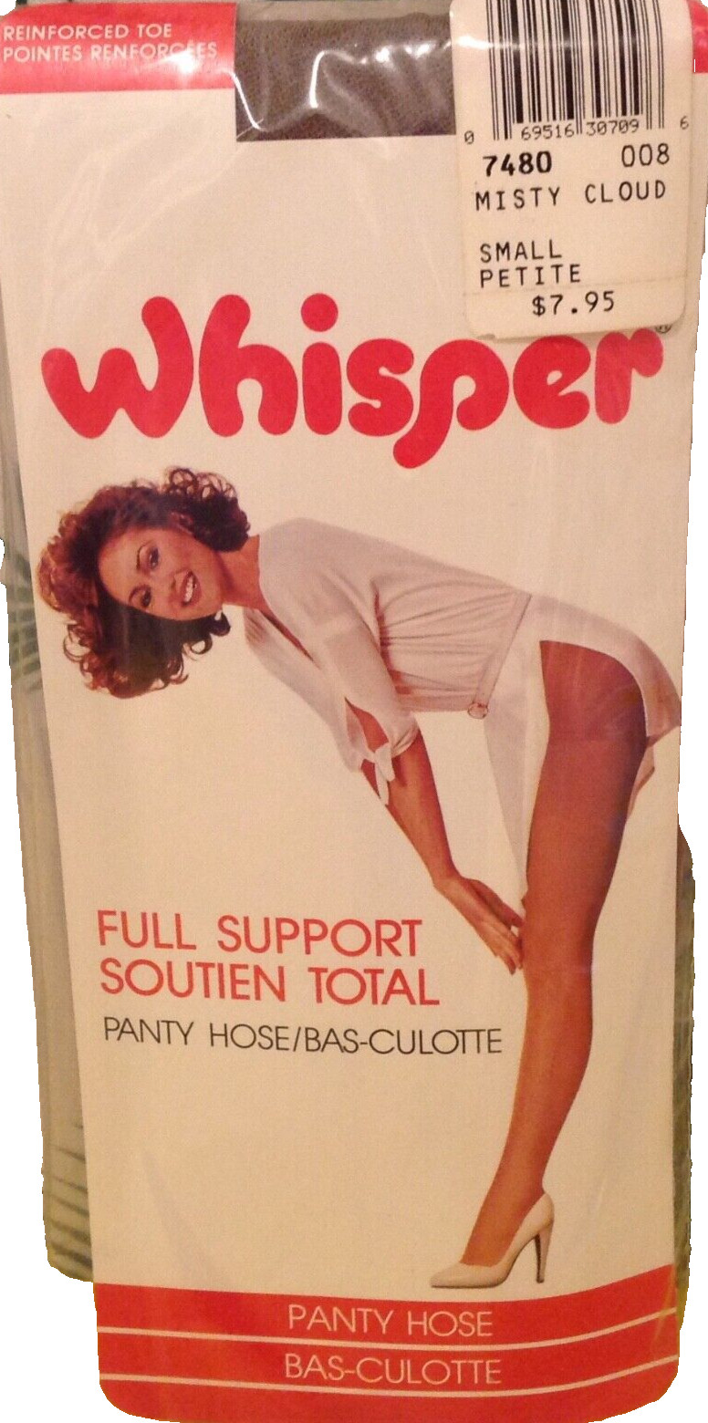 Vintage Pantyhose Whisper Full Support Color Misty Cloud Size Small BC004A