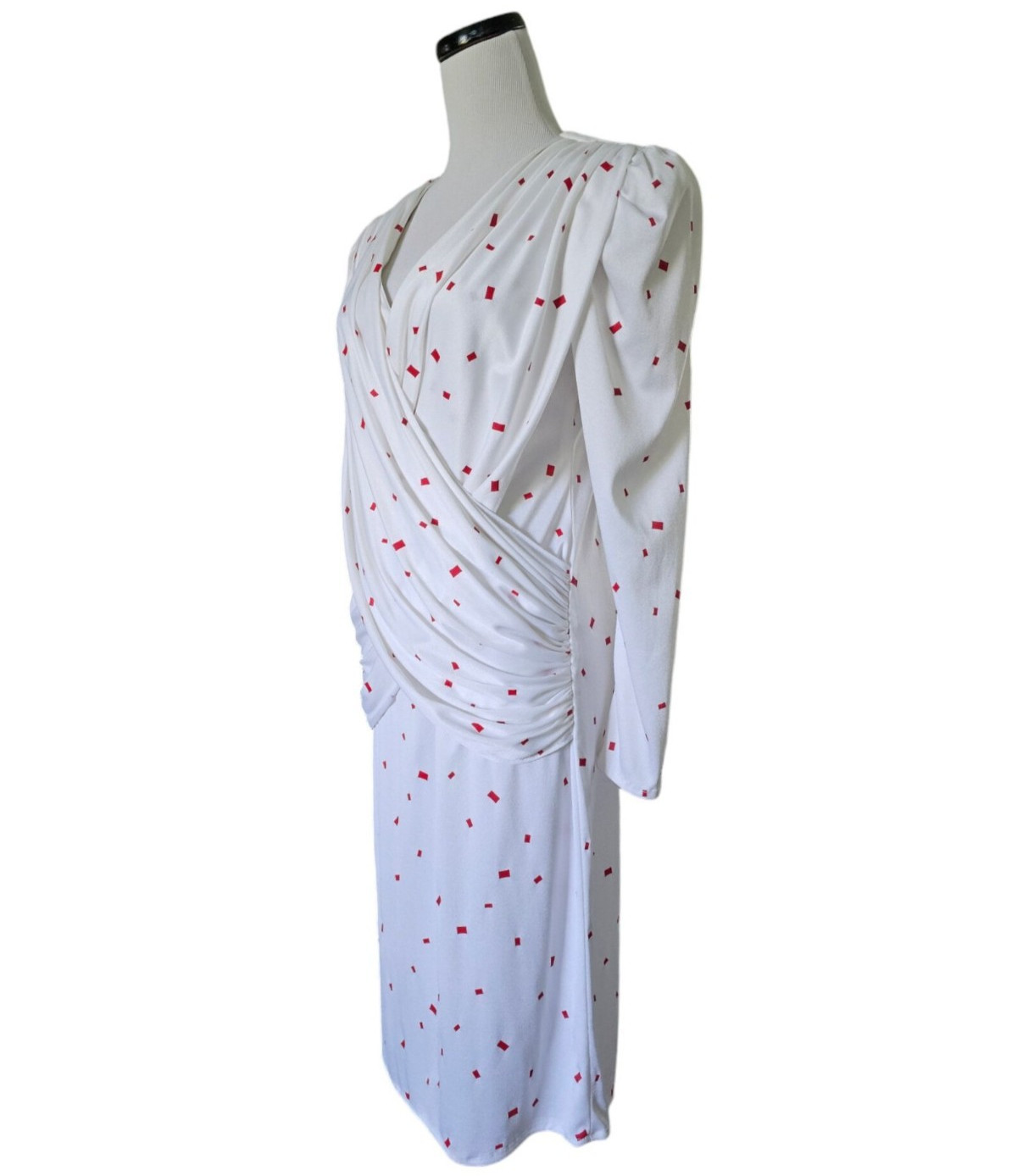 80s Golden Girl Style Crisscross Front Dress . S/M . Union Made