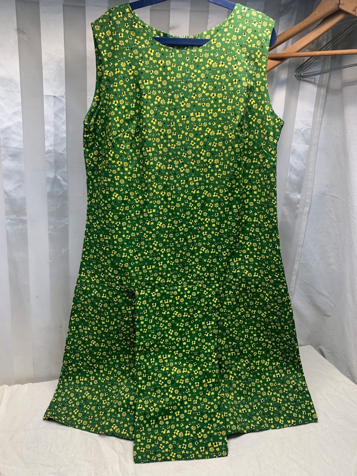 Vintage 1960-1970s Gerson Kaufmann Original Green Yellow Floral Dress/Romper