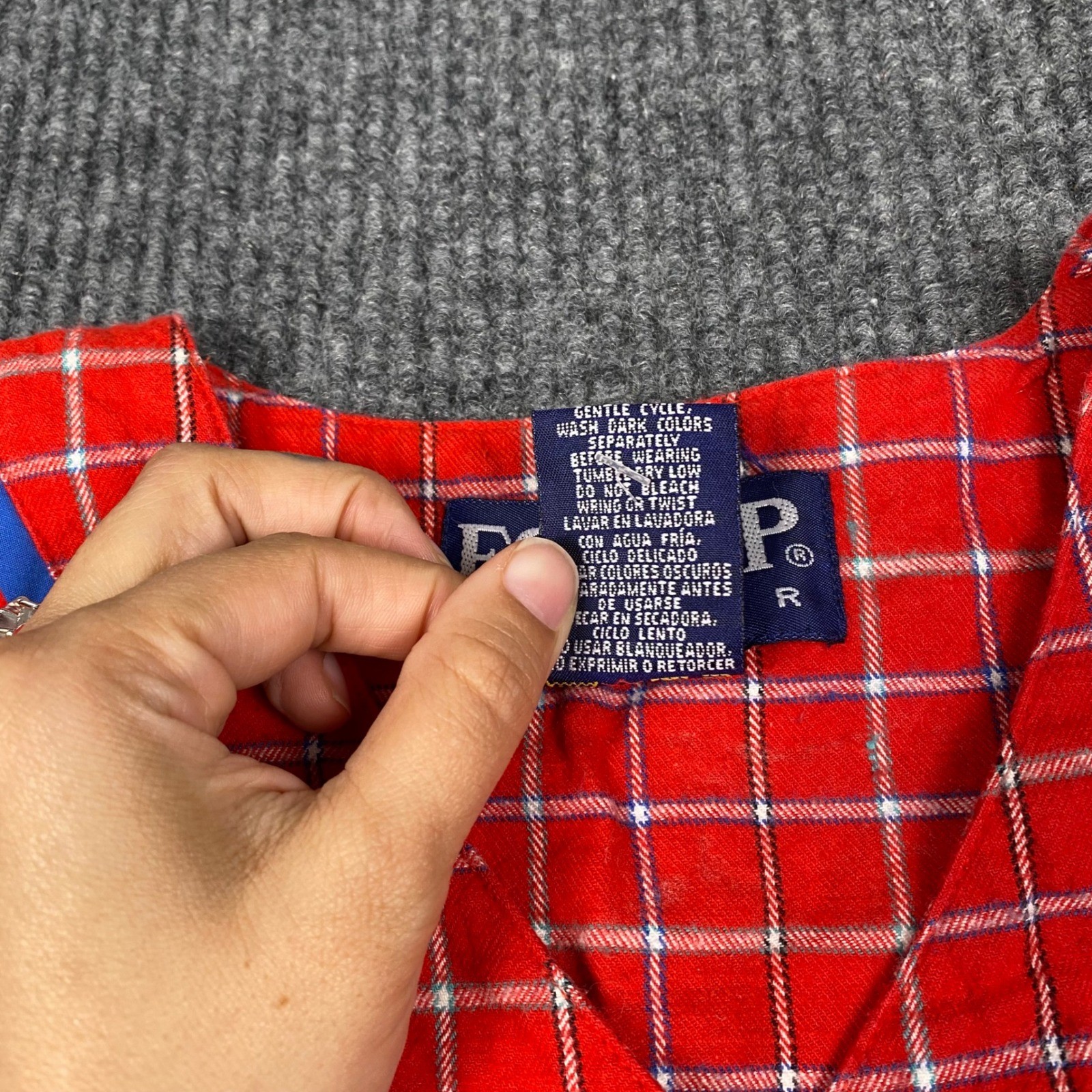 Vintage Esleep Boxer Red Plaid Pajama Top XL 1996 Her Majesty Crest Cotton
