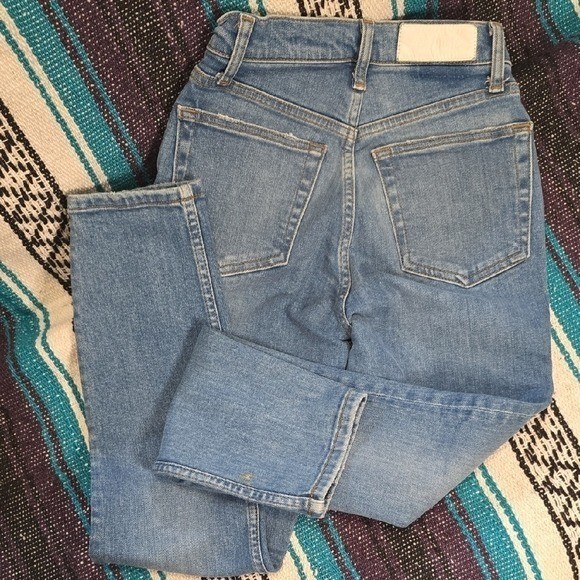 RE/DONE Vain Stove Pipe Jeans 25 High Rise Straight Leg Designer Denim