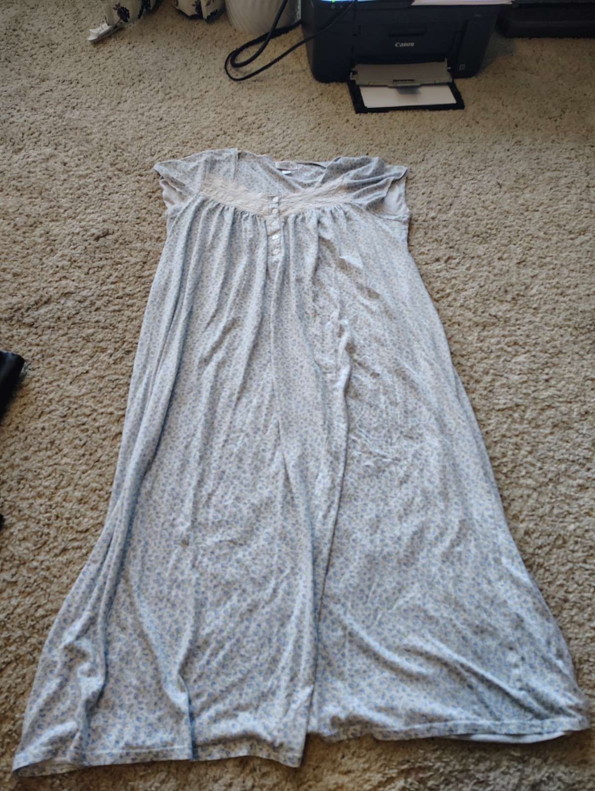 Vintage Granny Gown Cottage Core Floral Lace Women’s M Medium