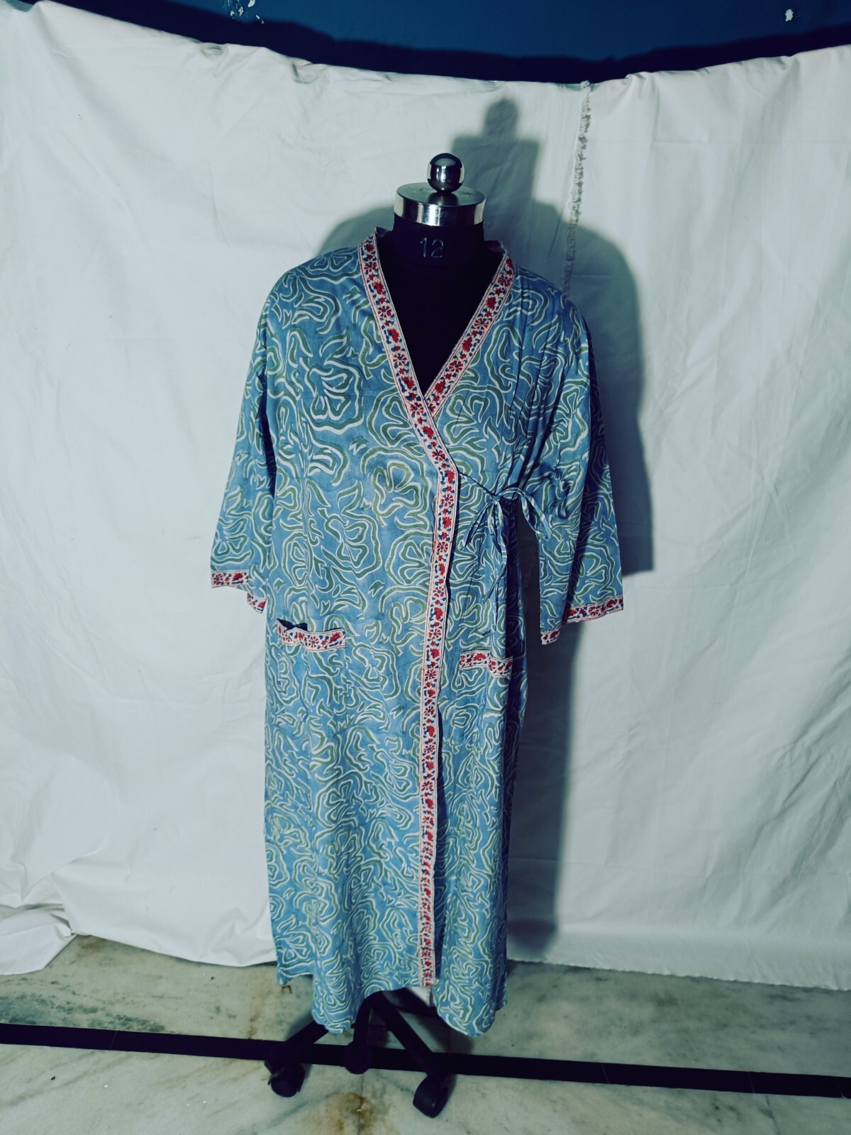 New kaftan Dress AAA Quality Fabric Hand Block Floral Print kimono bathrobes,