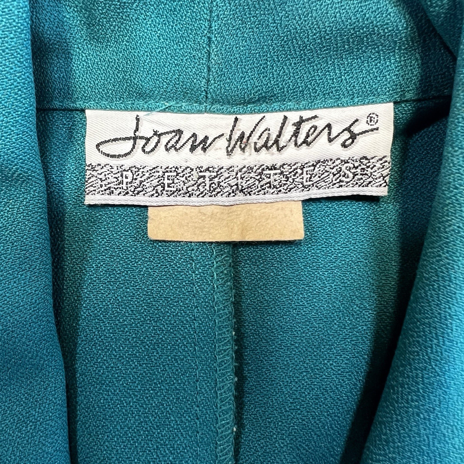 Vintage 80s Teal Power Jumpsuit Belted USA Made Joan Walters Petite 80s tailored