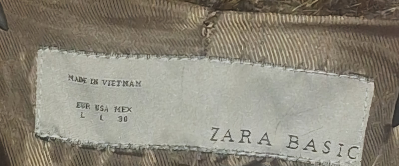Zara Basic Coat Womens Brown/Multicoloured Size L
