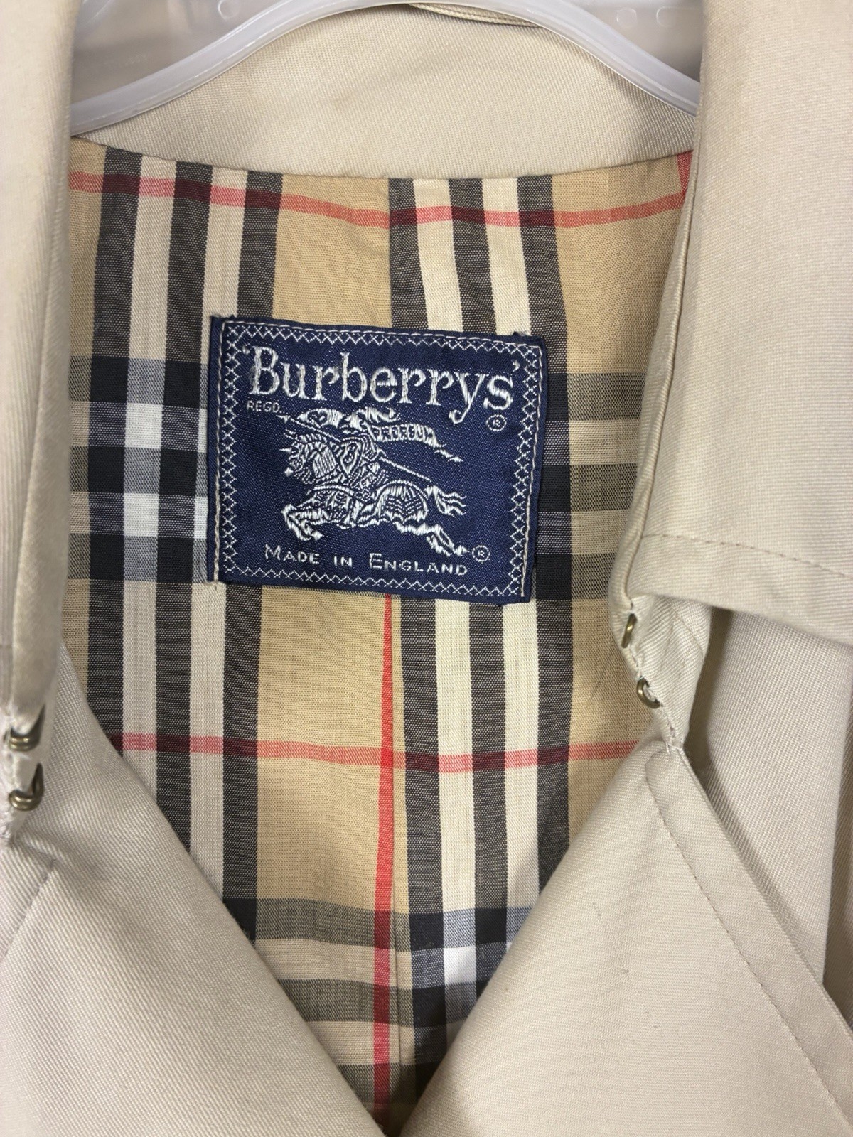 Burberry VTG Novacheck Long Trench Coat England Women Unisex M Double Breasted