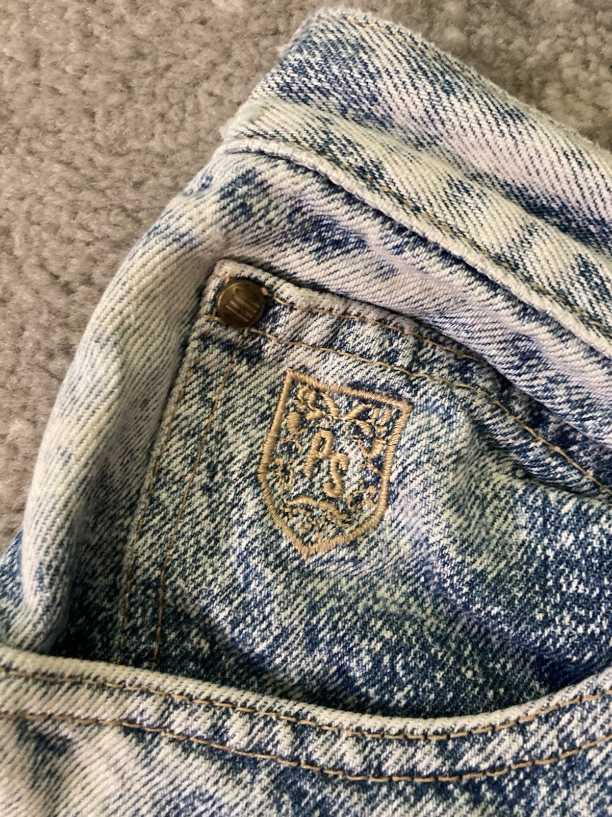 Vintage 1980s PS Gitano Acid Wash Jeans High Rise Ankle Zip Waist 30”