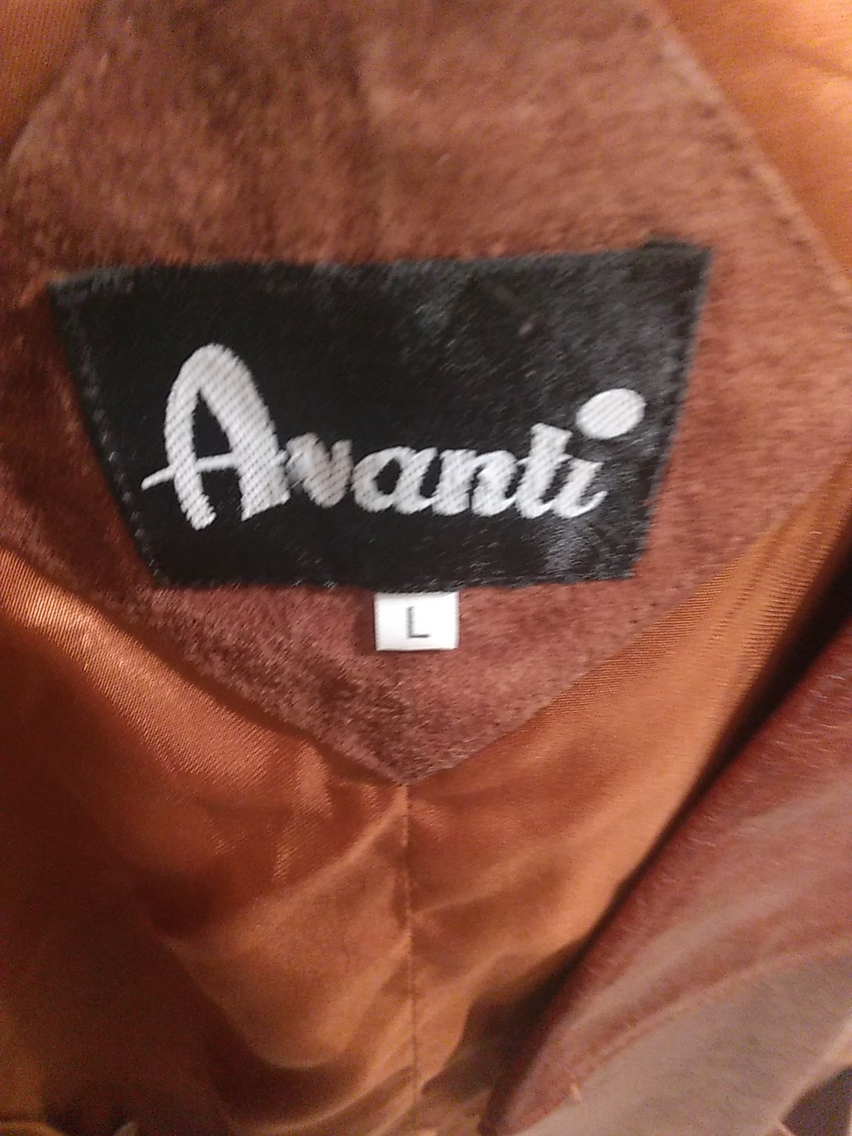 Avanti Genuine Pig Suede Brown BTN Down Jacket Size L Vintage Original Amazing!
