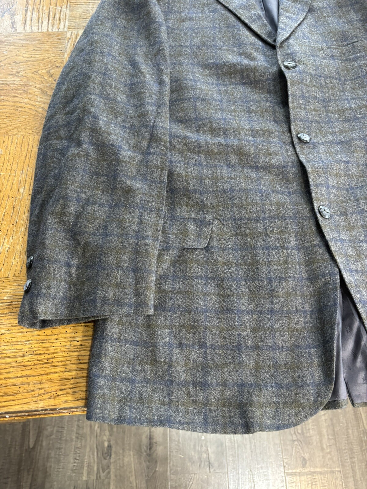 Sears Fraternity Prep Vintage Blazer Sport Coat Gray Plaid 40