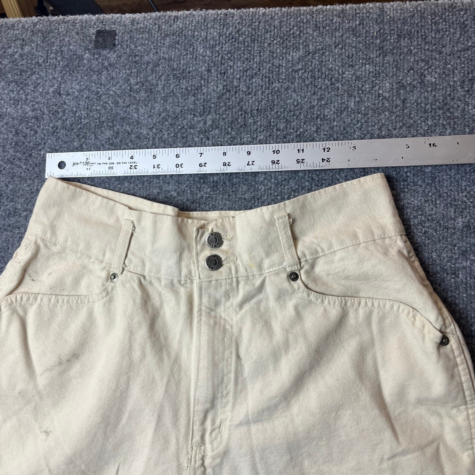 Bonjour Shorts Womens Size 15/16 Cream High Waisted Cotton Denim Vintage USA