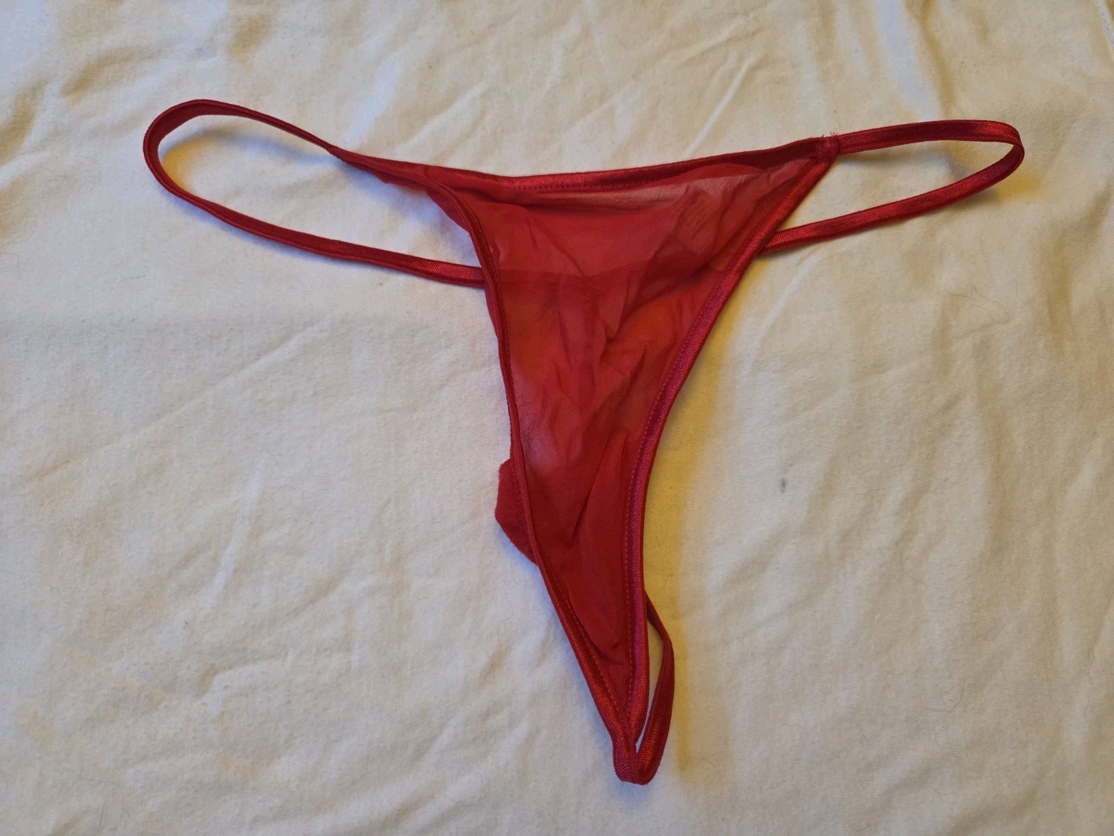 Vtg Victoria’s Secret Red 100% Silk Thong S