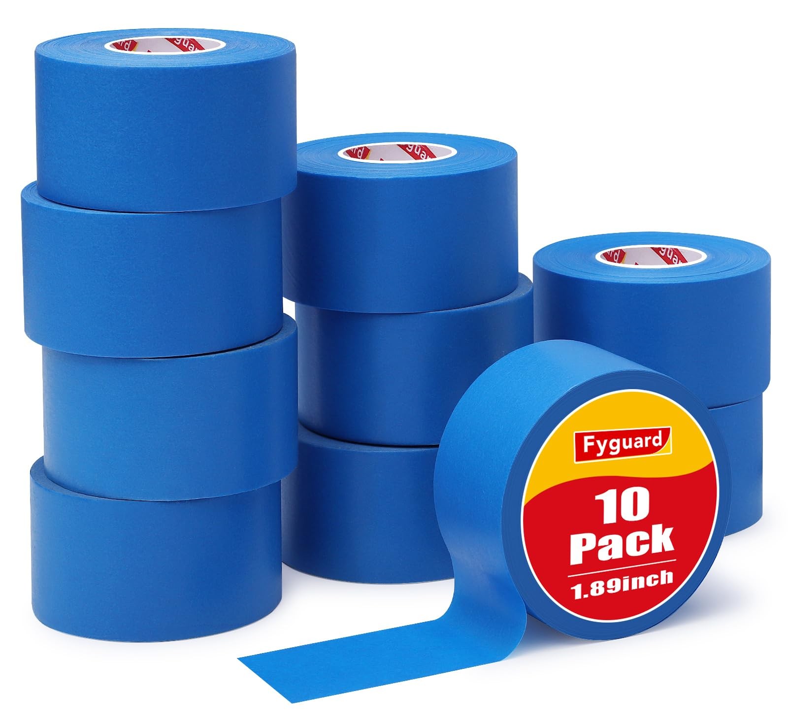 Fyguard 10 Rolls Blue Painters Tape 2 Inch x 55 Yards Multi-Surface General Purp