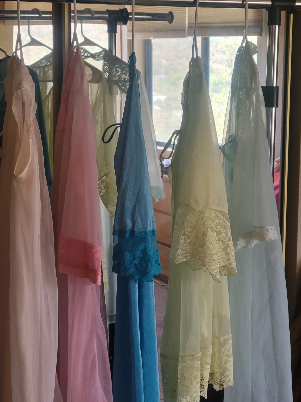 VINTAGE 1960S 1970S SHEER LINGERIE NIGHTIE LOT OF (5) SEXY SHEER FUN LOT XS/S