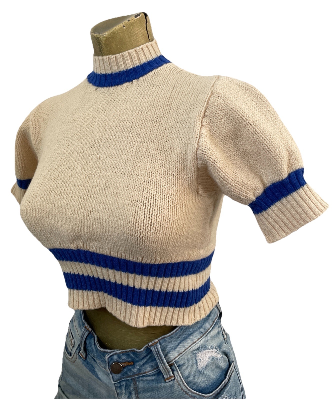 ST. JOHN KNITS Vintage Marie St. John Santana Knit CROP TOP XS / S Needs Repair