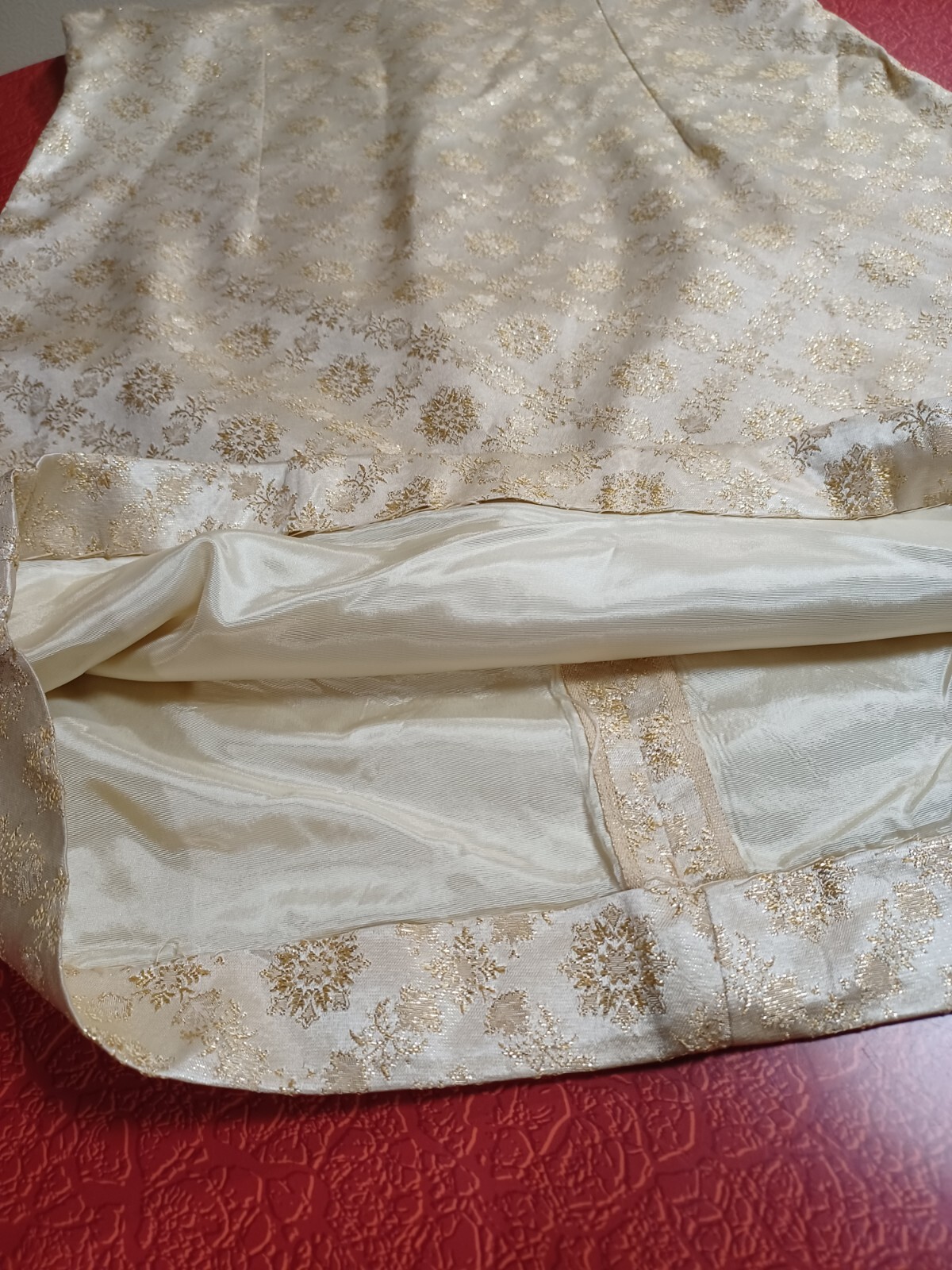 True VTG 1960s Mid-century Gold Brocade Dress Jacket Set Jackie Kennedy S/M MCM