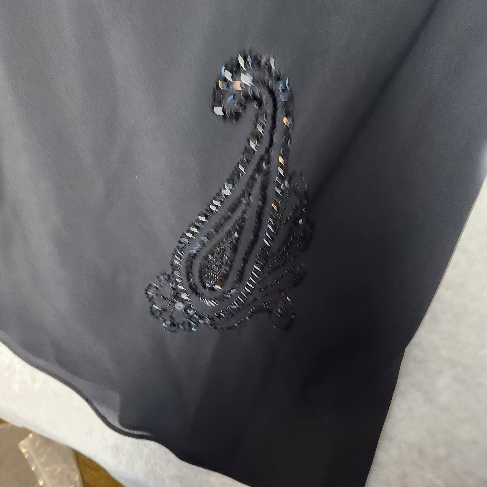 Vtg 90’s Black Beaded Maxi Dress Robbie Bee Scoop back dancing cocktail dressy
