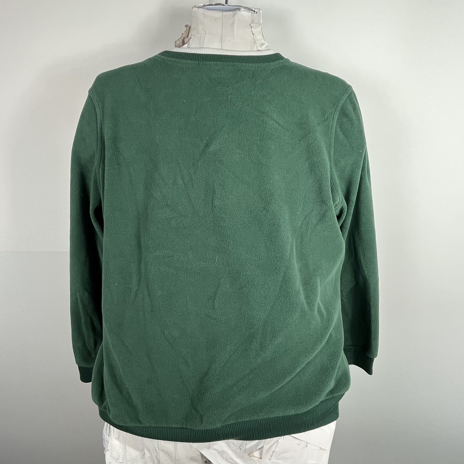 Talbots Green Sweater sz L Long Sleeve Embroidered Holiday Festive VINTAGE