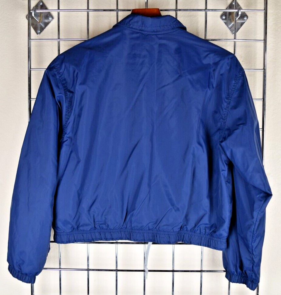 Vintage Nike Jacket Size S 90s Navy Blue Gray Lined Snap Front Logo