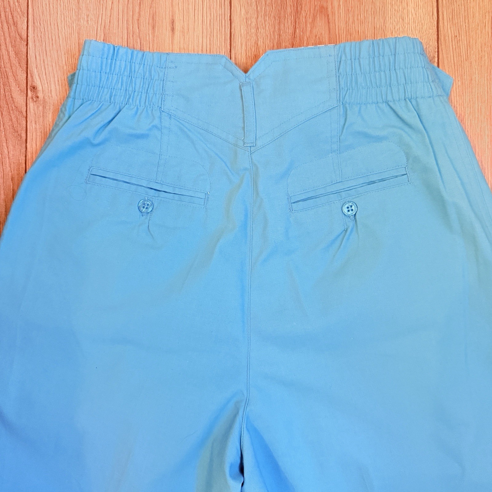 Vintage 90s High Waist Pleated Mom Shorts Blue 26″ Waist American Weekend