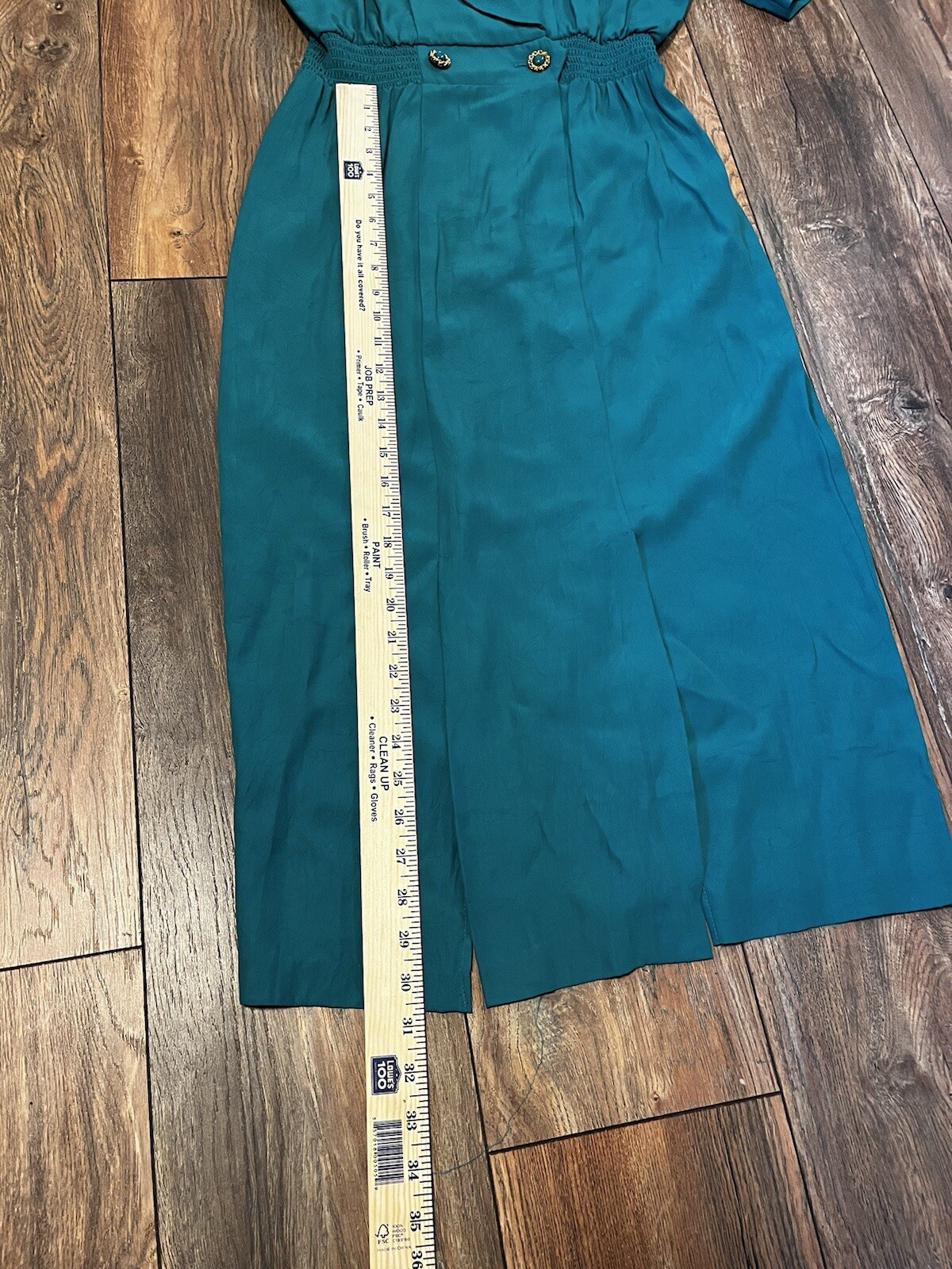 PERCEPTIONS Green CAREER Button Short Sleeve Collar Rayon DRESS