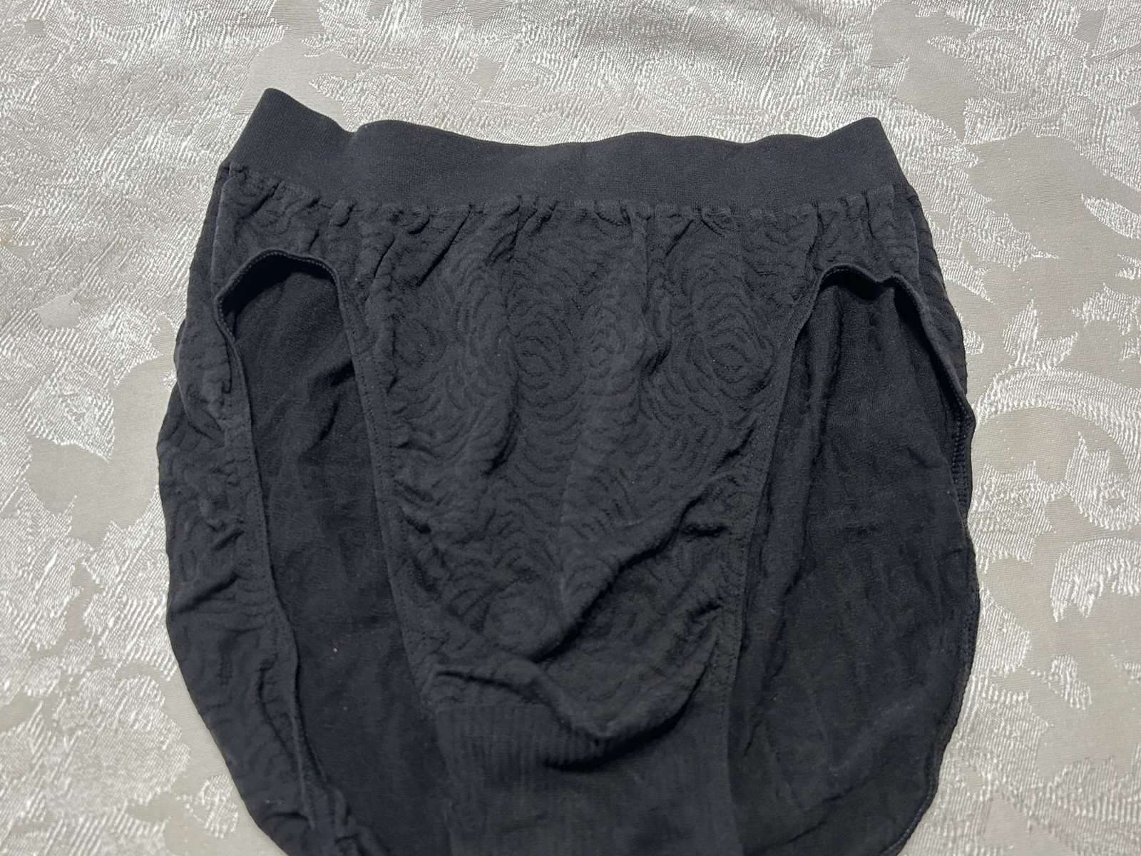 NWT Vtg BALI 2503 Patterned Wide Waistband Hi-Cut Sz 8/9 Black Panties #403