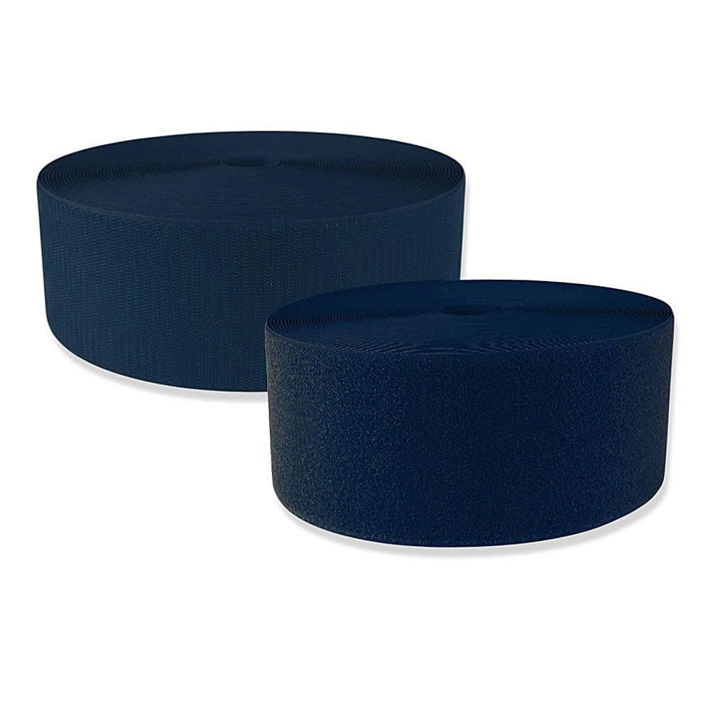 Navy Sew On Hook and Loop Tape 4 inch Wide Non-Adhesive 25 Yard Length Nylon Fab