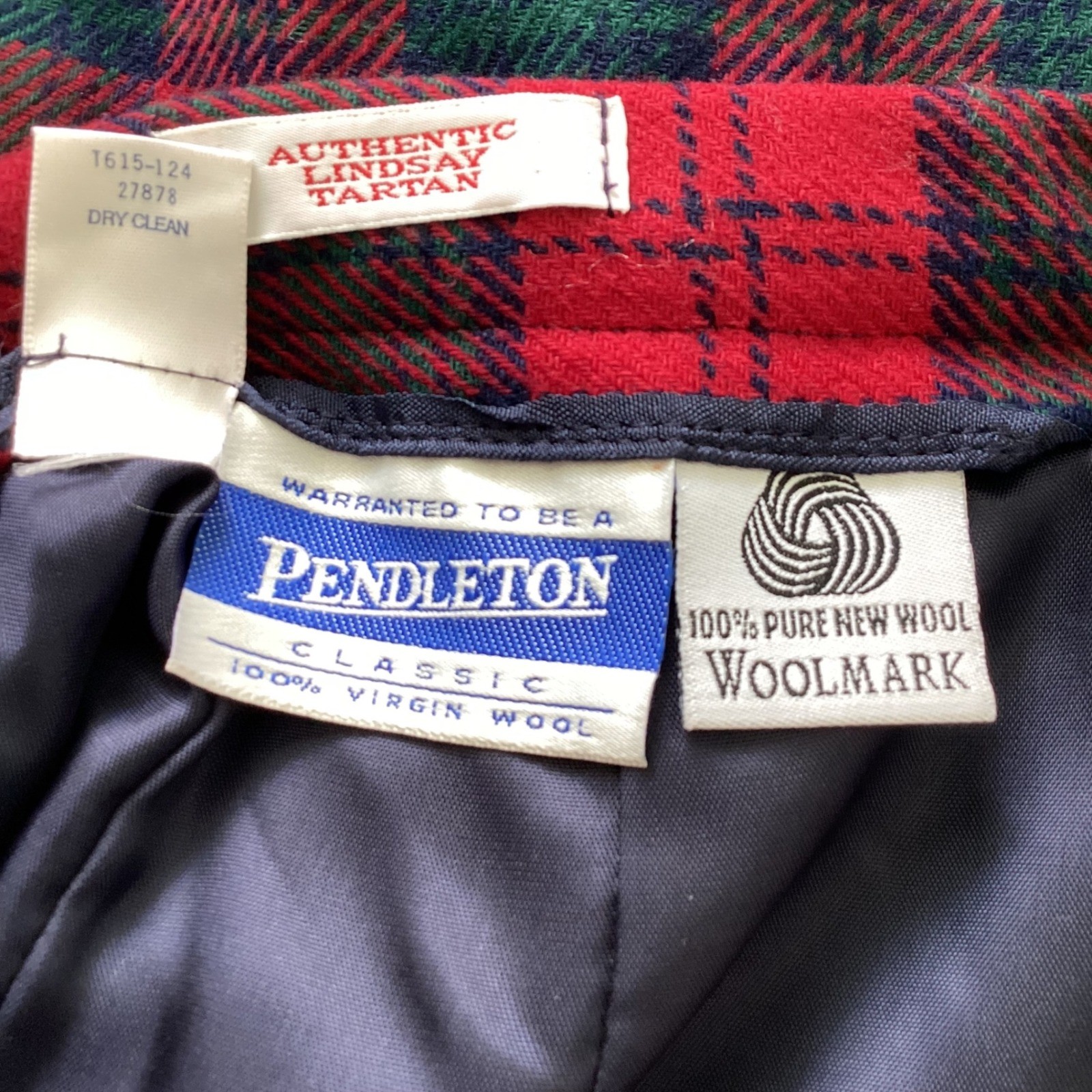 Pendleton Wool Pencil Skirt 18 Red Green Lindsay Tartan Plaid Made in USA