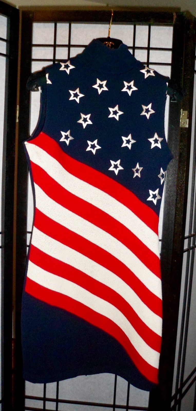 St. John EXTREMELY RARE Women’s Patriotic USA Flag Sheath Dress! ONE of A KIND!!