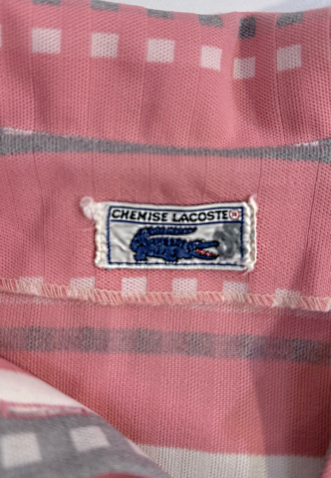 1970’s Mod Chemise Lacoste x David Crystal Midi Tennis Shirtdress w/blue logo.