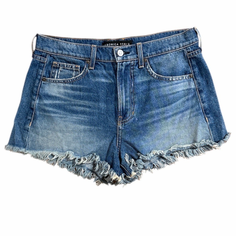 Veronica Beard Women Sz 29/8 Beacon Ranch Timmi Distressed Frayed Jean Shorts
