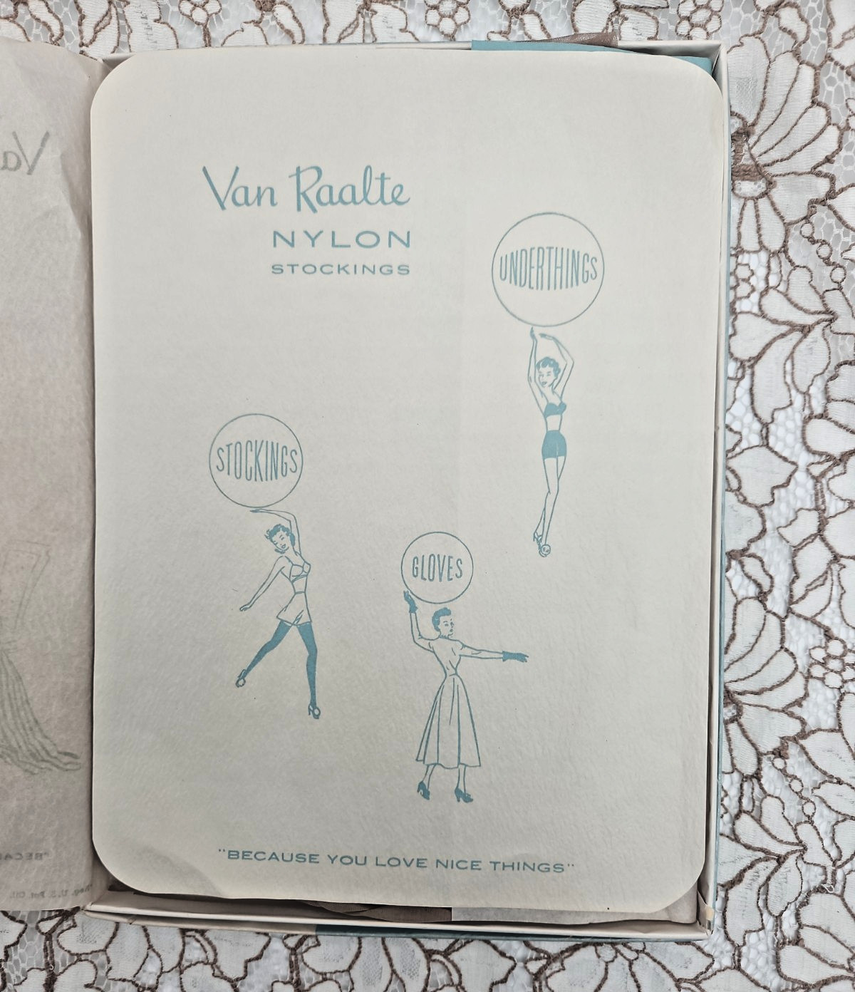 1 Pair Van Raalte 1950’s Vintage Nylon Hose Stockings In Box Size 51 L. Large