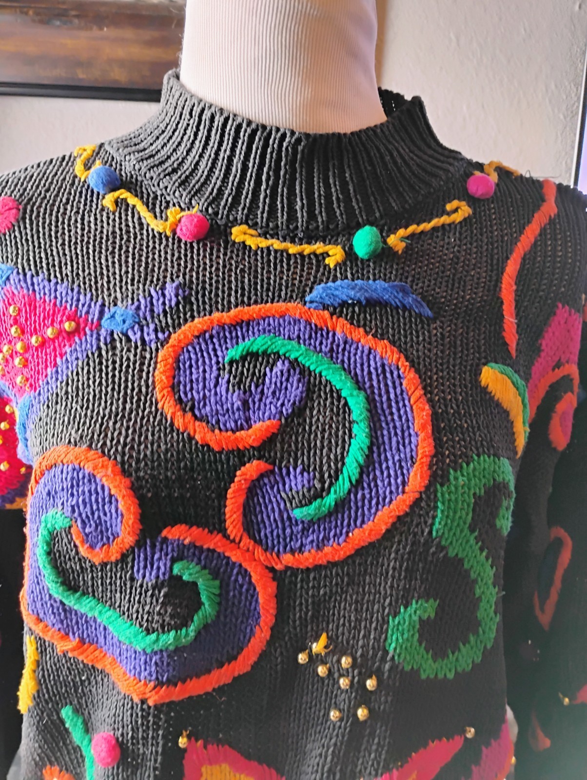 Vintage 90’s International Sportswear Co Woman’s Sweater Sz 2X Stars Hearts Rare