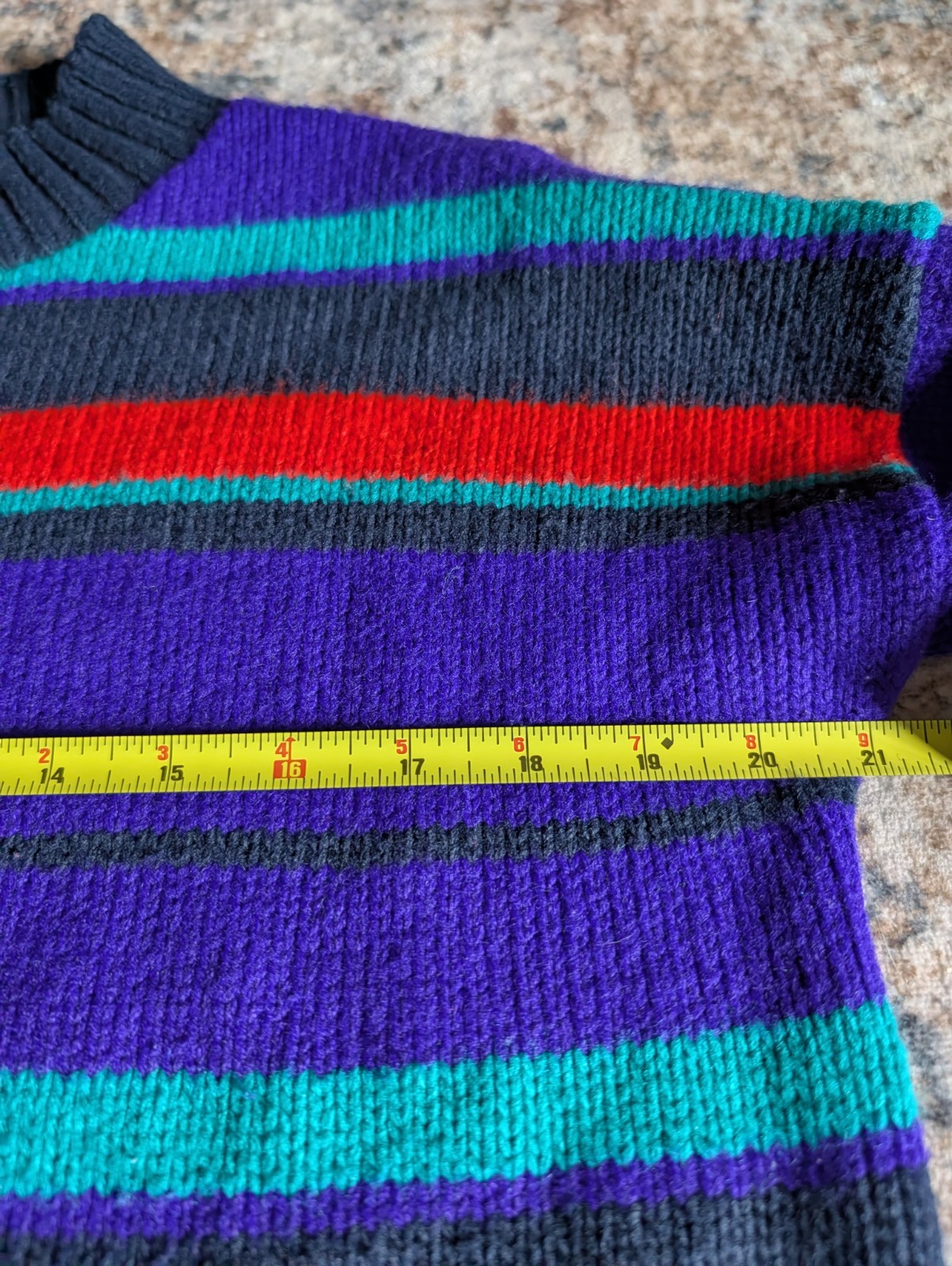 Vintage Croquet Club Striped Sweater 90s Colorblock Knit Womens L Mens S