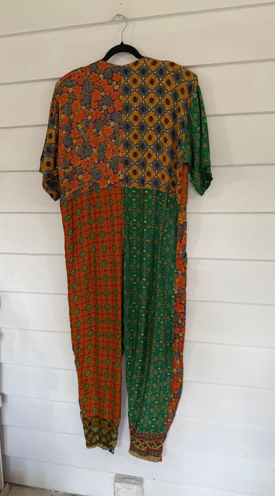Vintage 90s OK Mike Hip Hop Relaxed Patchwork Flowy Romper Jumpsuit One Size